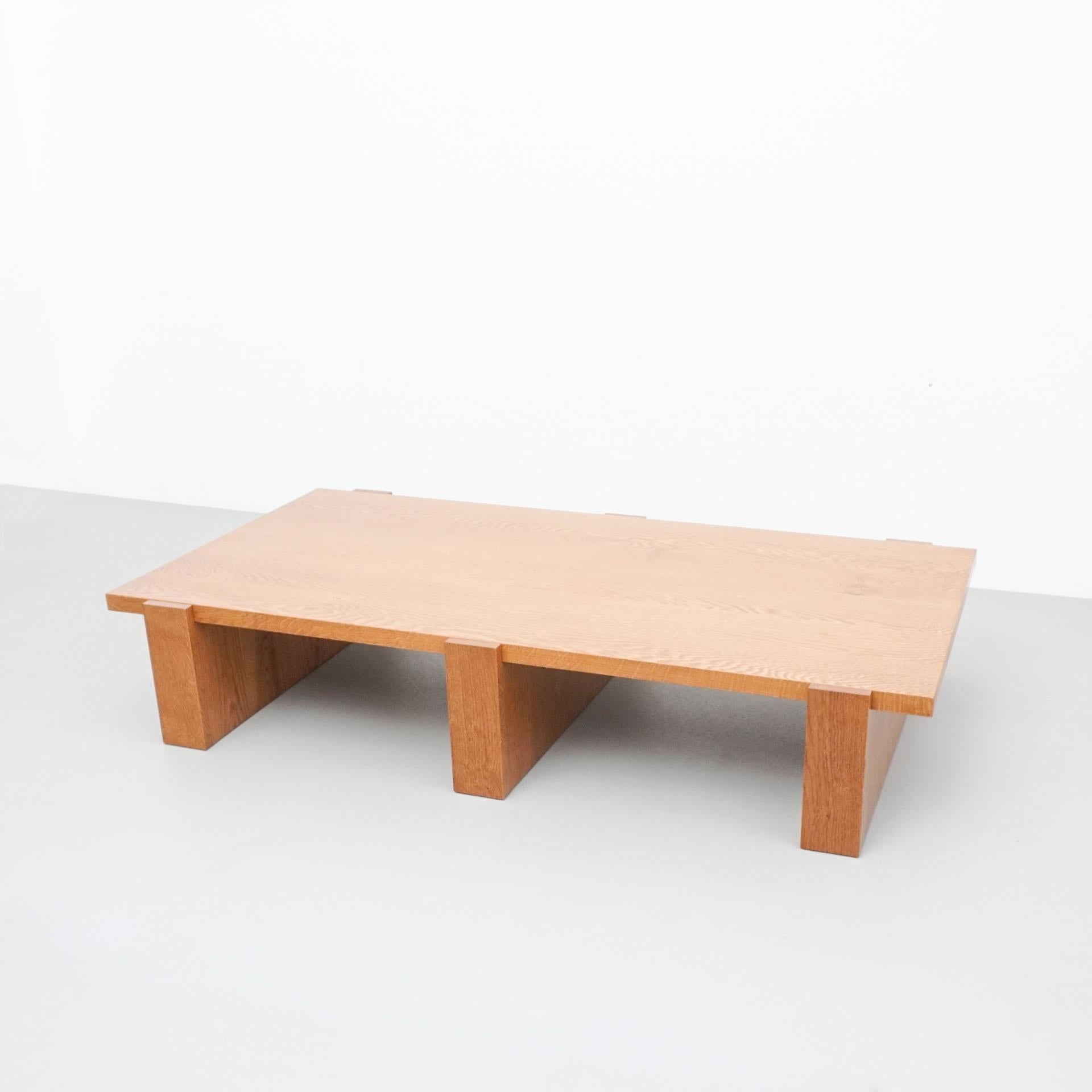 Spanish Dada Est. Contemporary Solid Oak Low Table For Sale