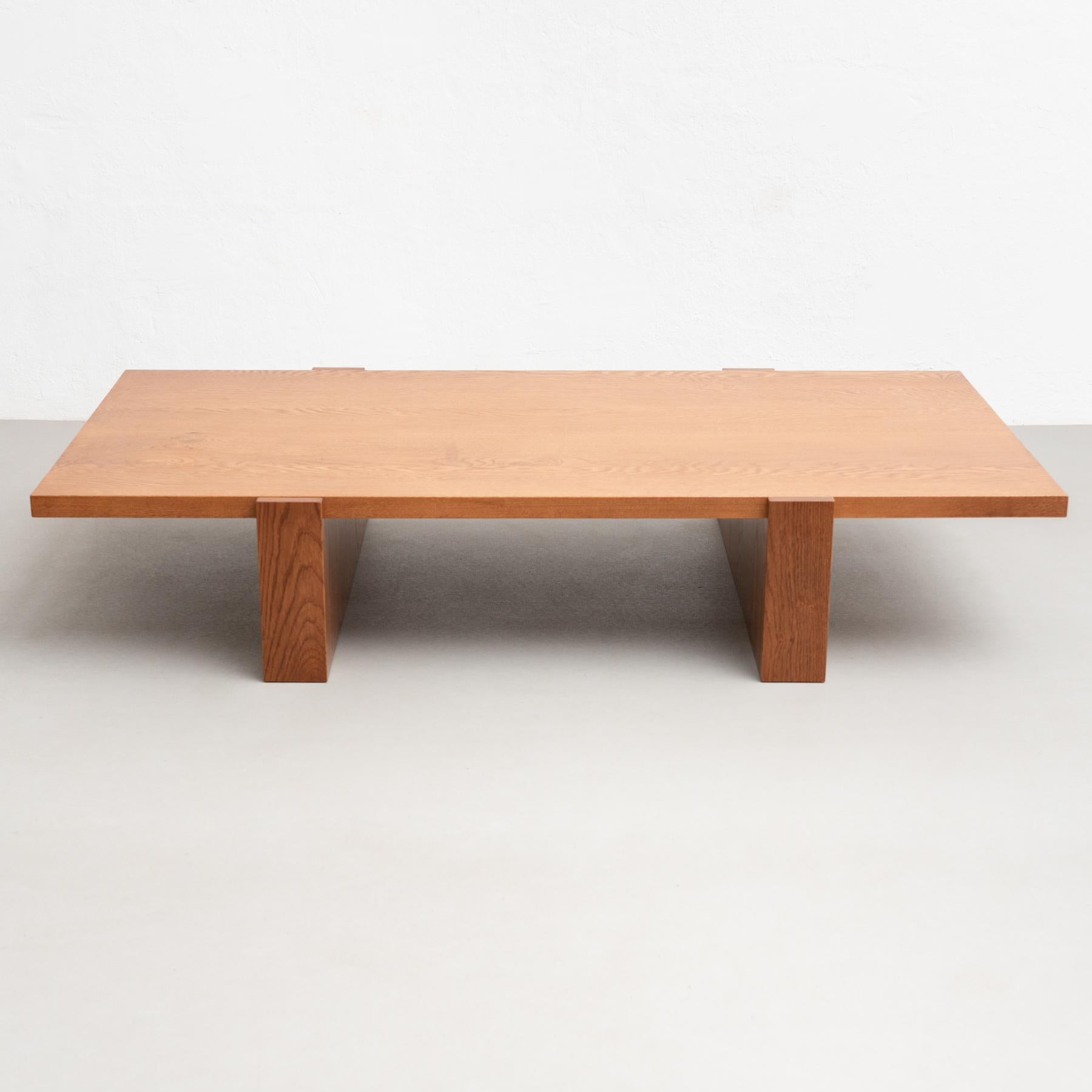 Spanish Dada Est. Contemporary Solid Oak Low Table For Sale