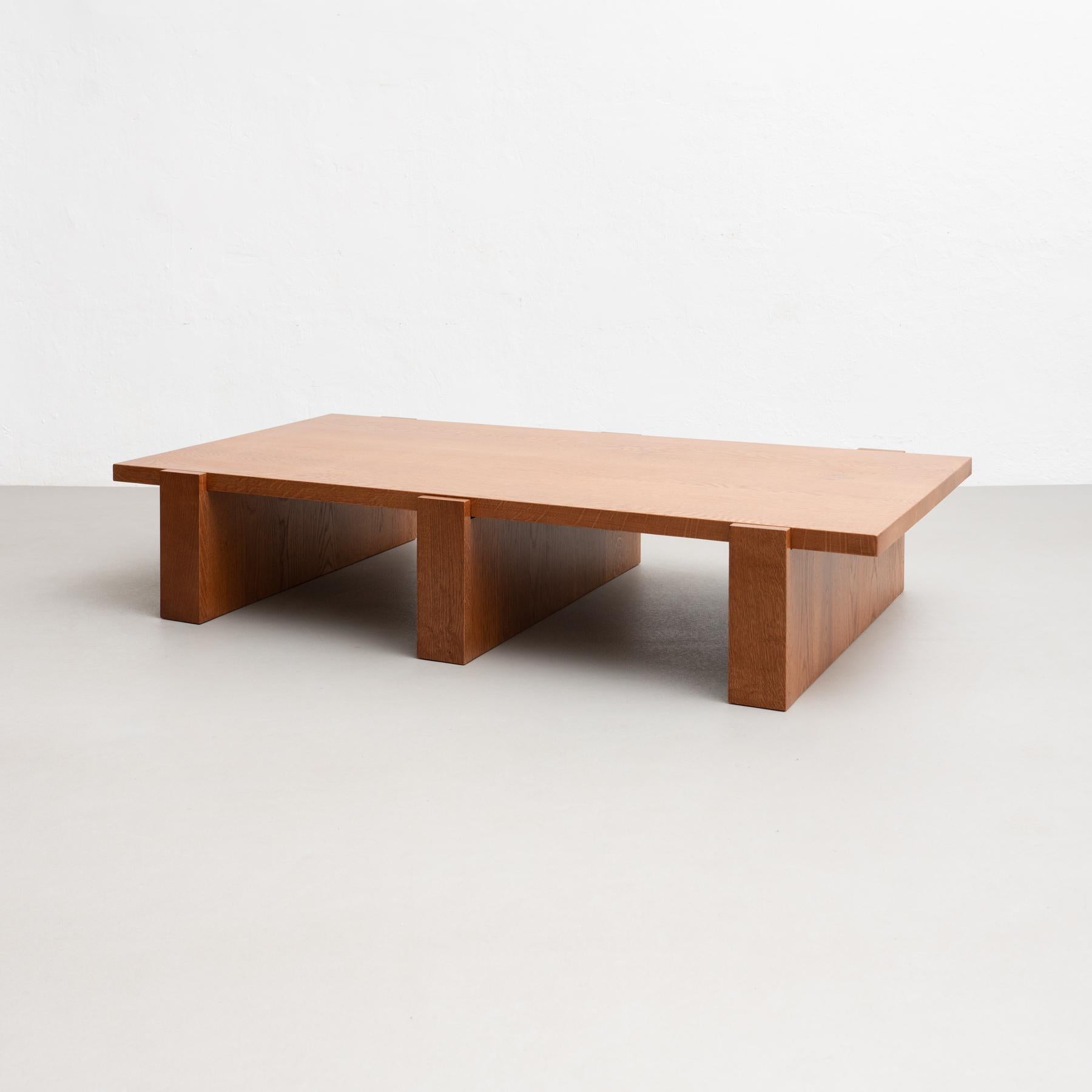 Dada Est. Contemporary Solid Oak Low Table  In Good Condition For Sale In Barcelona, Barcelona