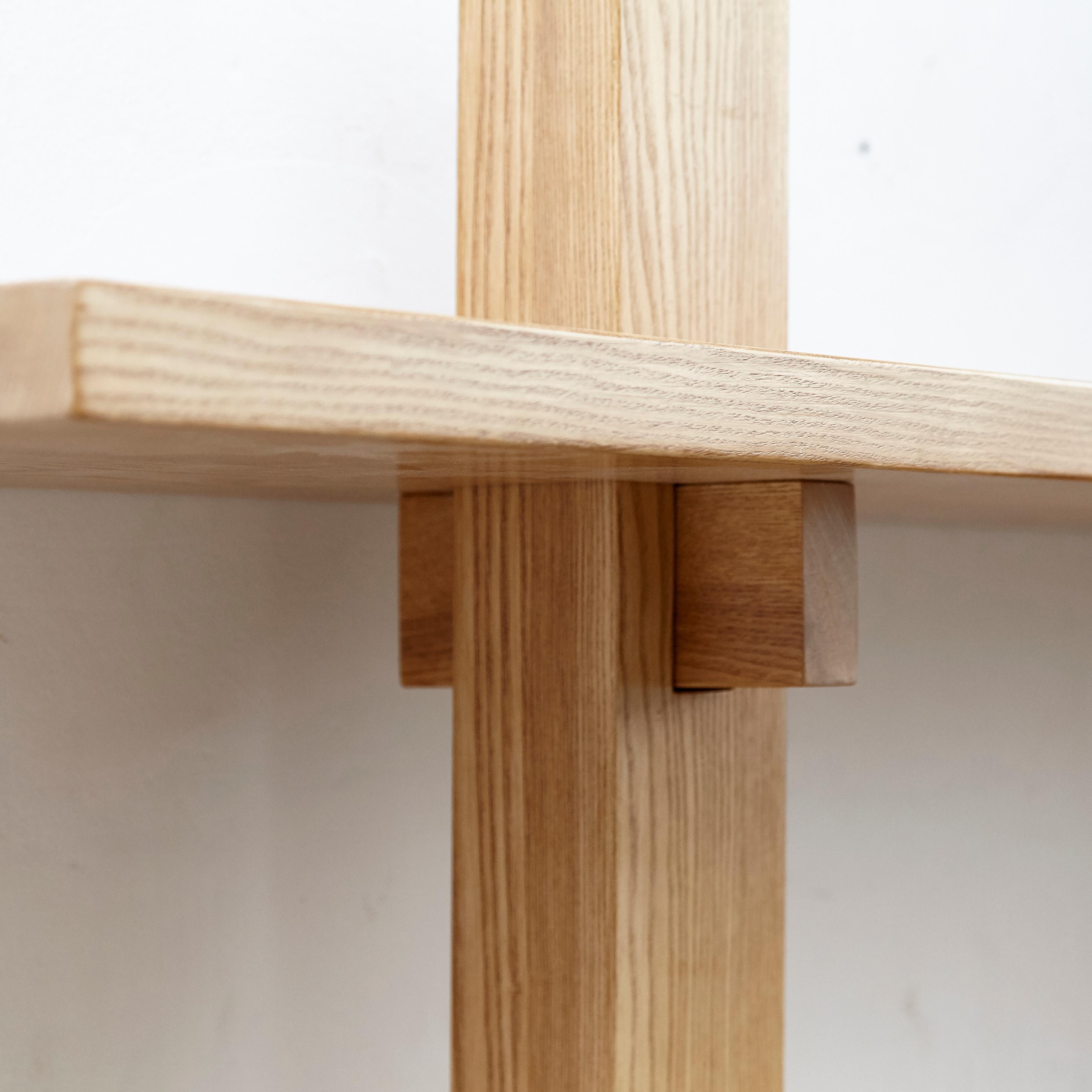 Wood Dada Est. Mid Century Modern Ashwood Wall-Mounted Shelve For Sale