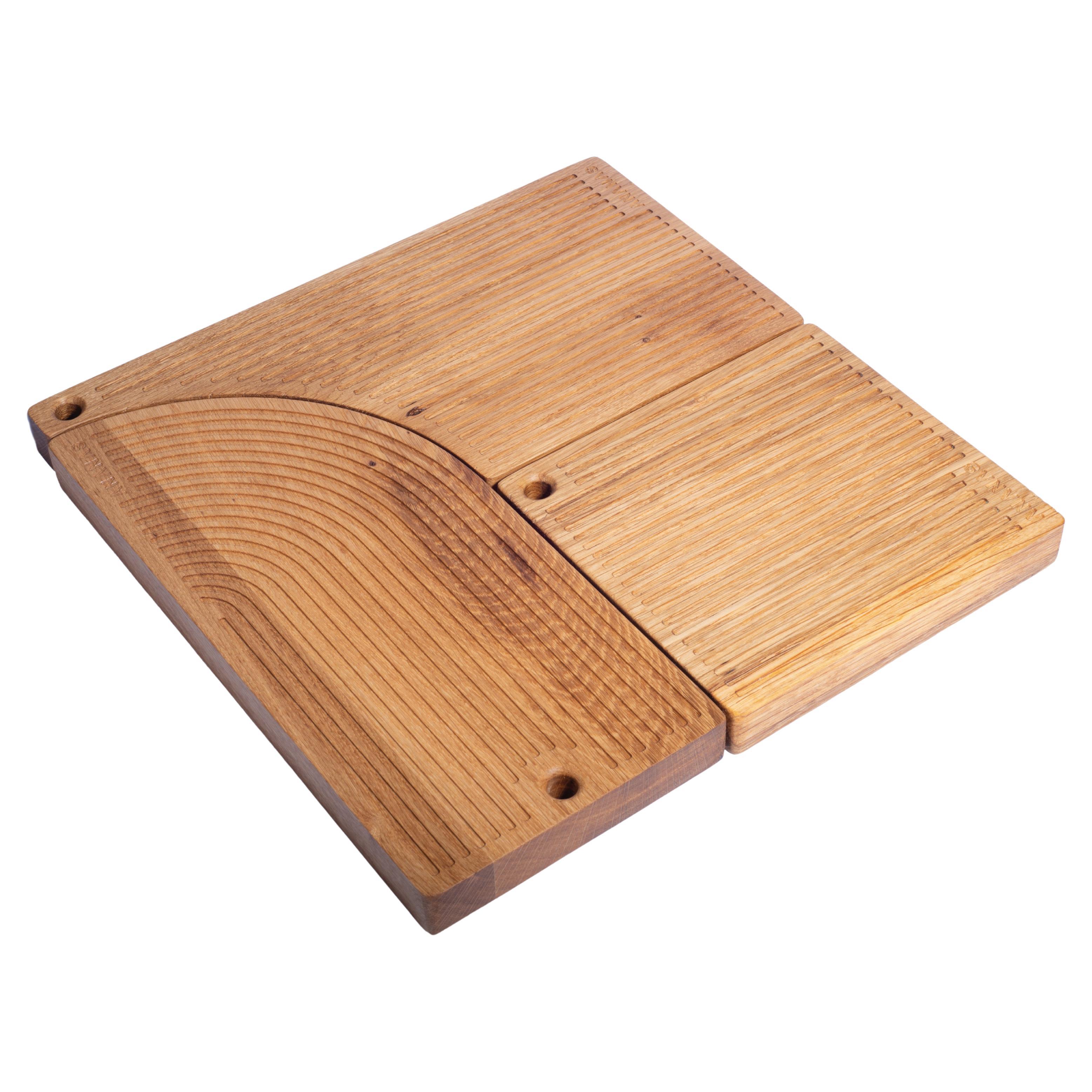 Dada, Handmade Oak Wood Charcuterie Board Set For Sale