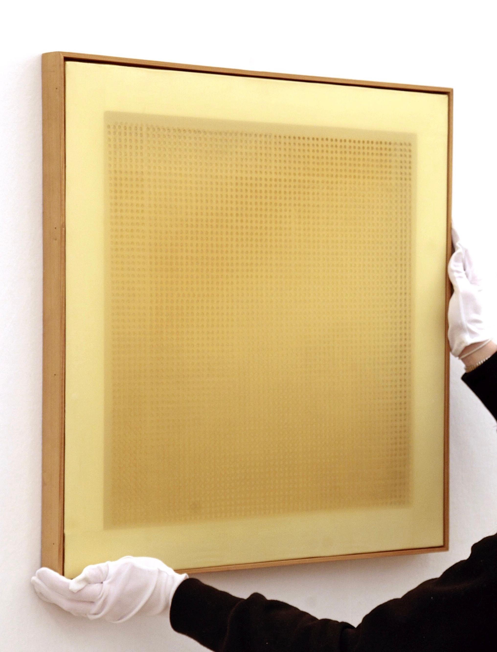 Volume A Moduli Sfasati, 1960, perforated and superimposed plastic canvases  - Minimalist Painting by Dadamaino