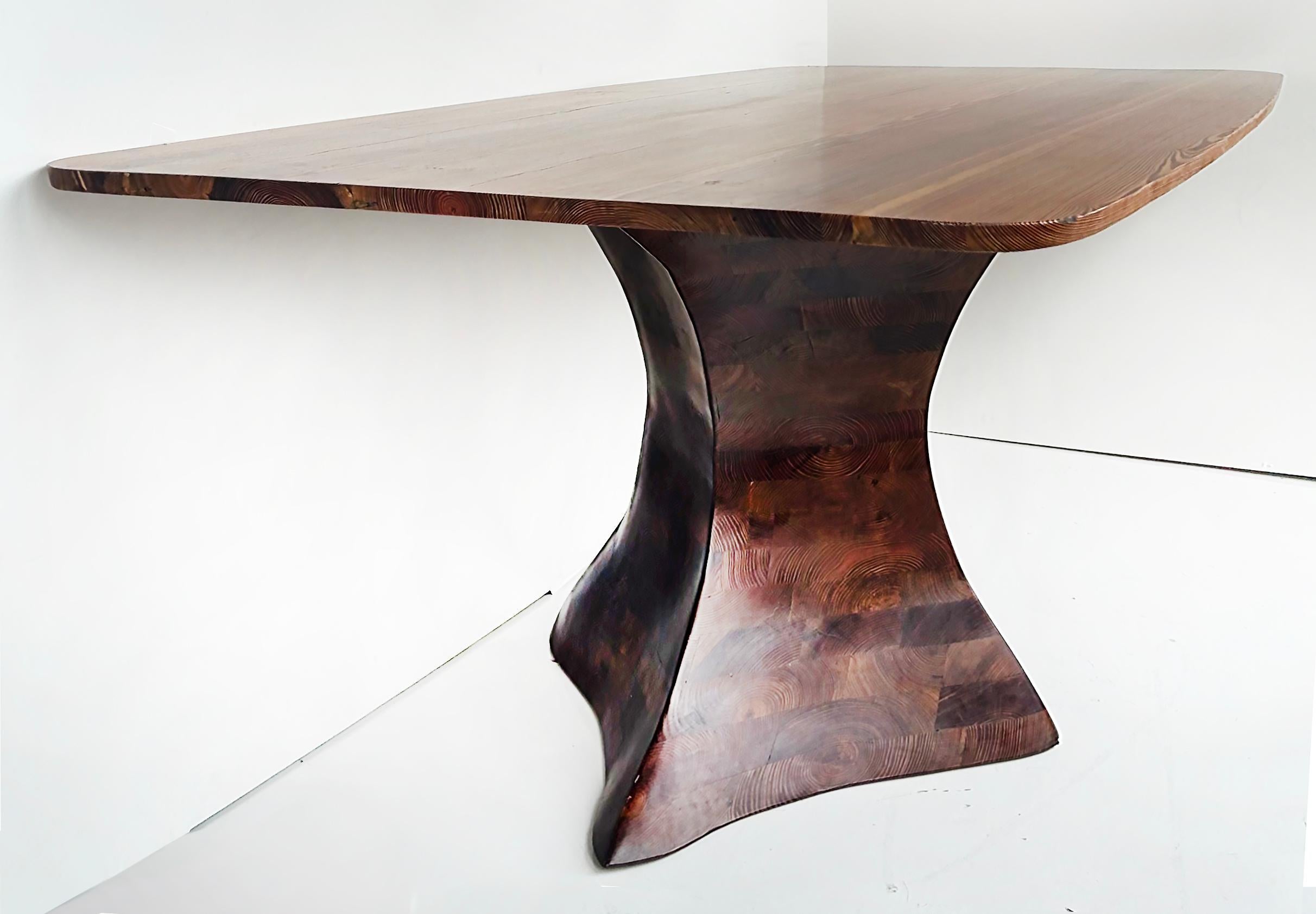 Contemporary Dade County Pine Sculptural Studio Dining Table, Ray Pirello Woodworking  For Sale