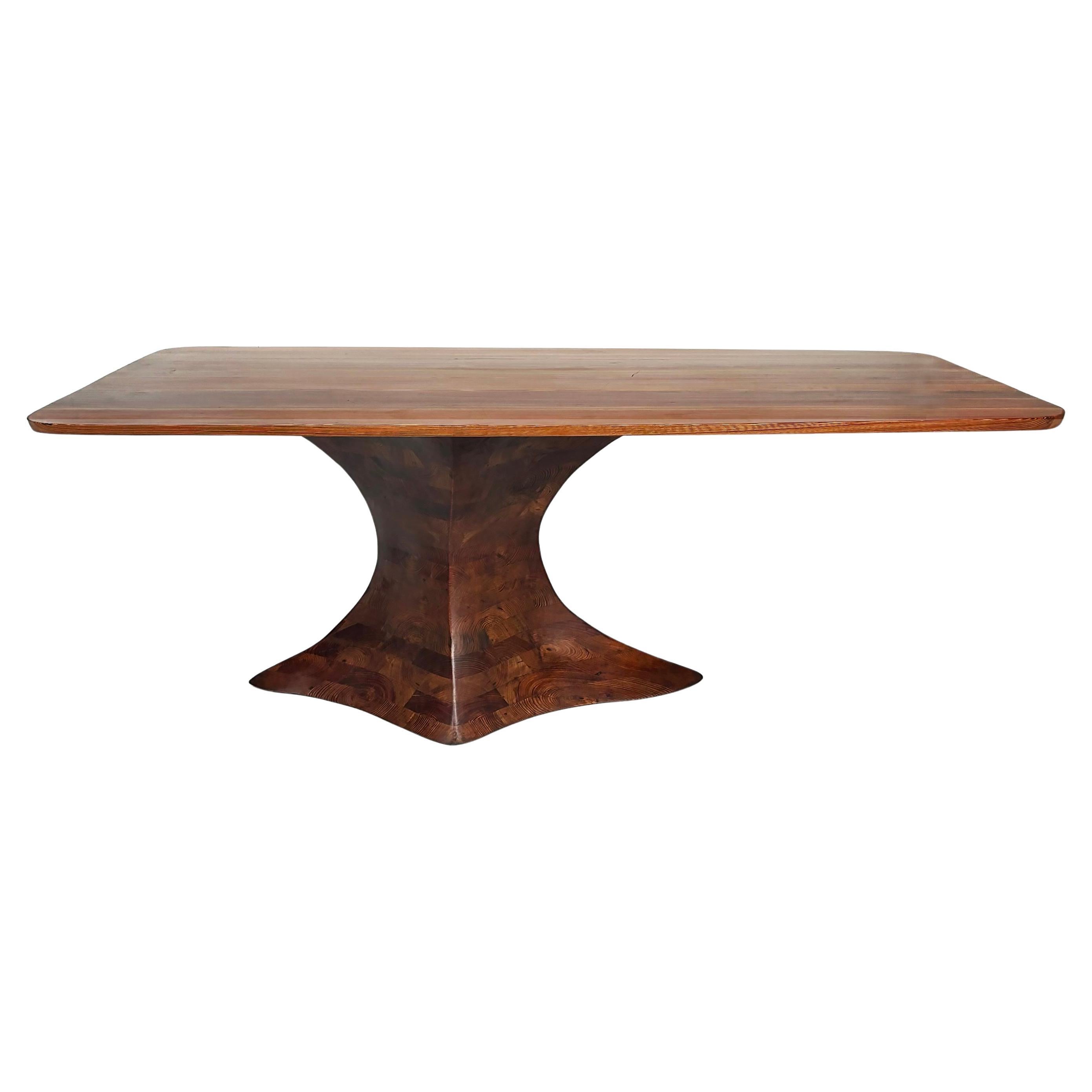 Dade County Pine Sculptural Studio Dining Table, Ray Pirello Woodworking  For Sale