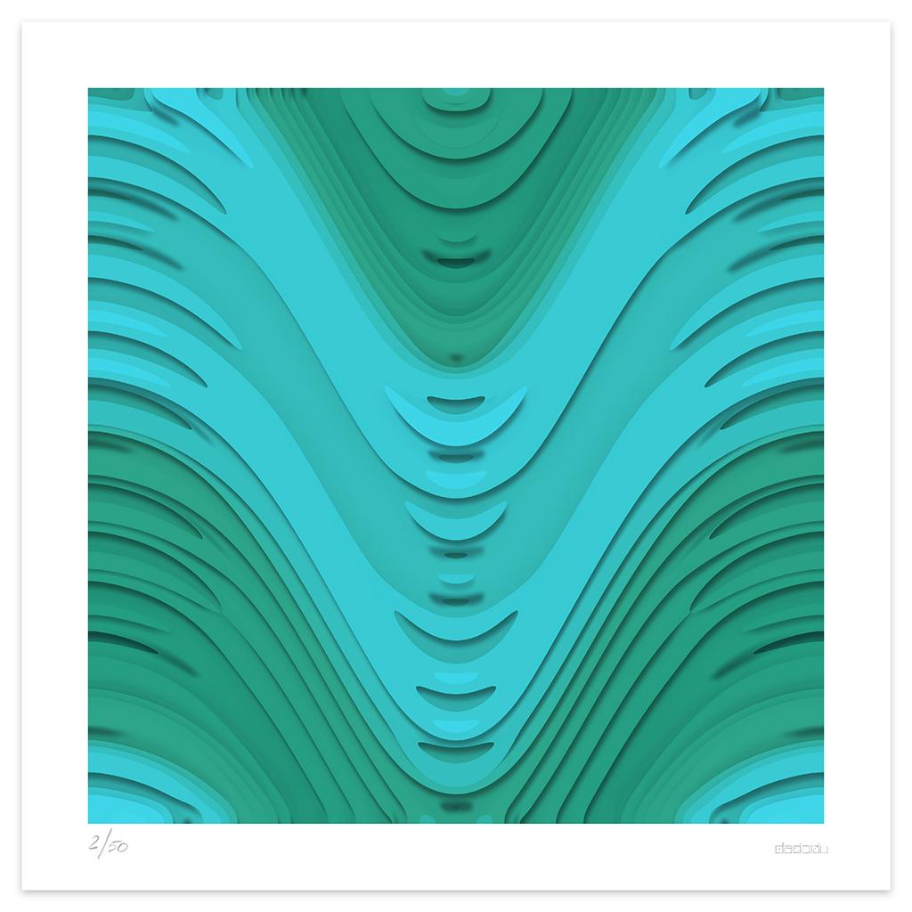 Blue Wind  is a hypnotic  giclée print realized by the contemporary artist Dadodu in 2011.

This original artwork represents an abstract composition with curvy colorful lines one next to the other.

Hand-signed on the lower right corner "Dadodu" and