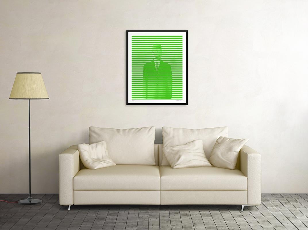 Green and Grey Lines - Giclée Print by Dadodu - 2016 For Sale 1