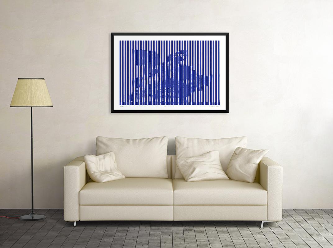 Image dimensions: 60 x 92.9 cm.

Grey Lines is an outstanding giclée print realized by the contemporary artist Dadodu in 2016.

This original artwork represents a still life with vertical grey lines on a blue background.

Hand-signed on the lower