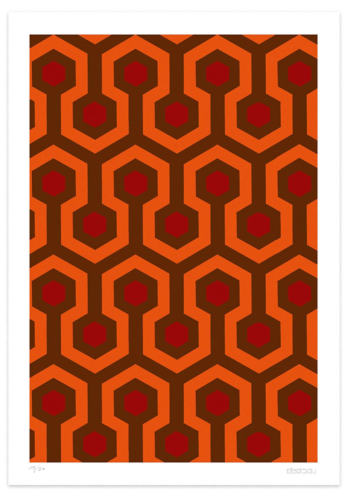 The Shining  is an interesting  giclée print realized by the contemporary artist Dadodu  in 2016.

This original artwork represents the famous geometrical pattern of the carpet in the film The Shining , directed by Stanley Kubrick .

Hand-signed on