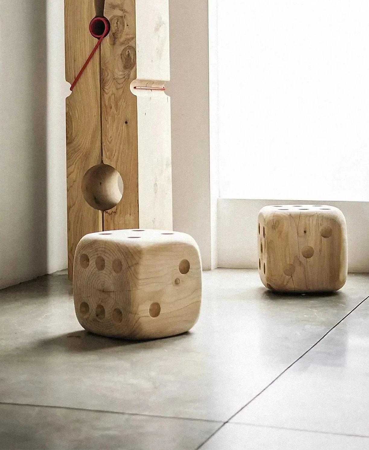 Dadone Collectible Stools Carved From A Single Block Of Aromatic Cedar In New Condition For Sale In NEW YORK, NY