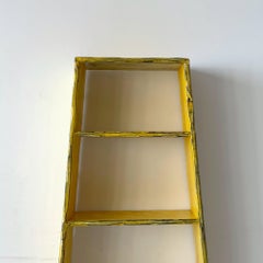 Daffodil Yellow Artist-Made Bookshelf with Arched Cutouts