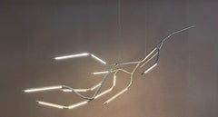 Dafne 160 Lámpara Colgante Única Acabado Latón Plateado by Morghen Studio