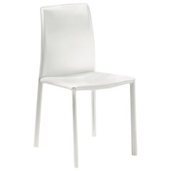 Dafne Chair in White Metal and Leather by Studio Tecnico Pacini & Cappellini