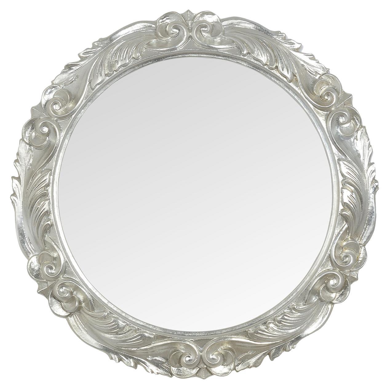 Dafne Circular Silver Wall Mirror by Mo.Wa
