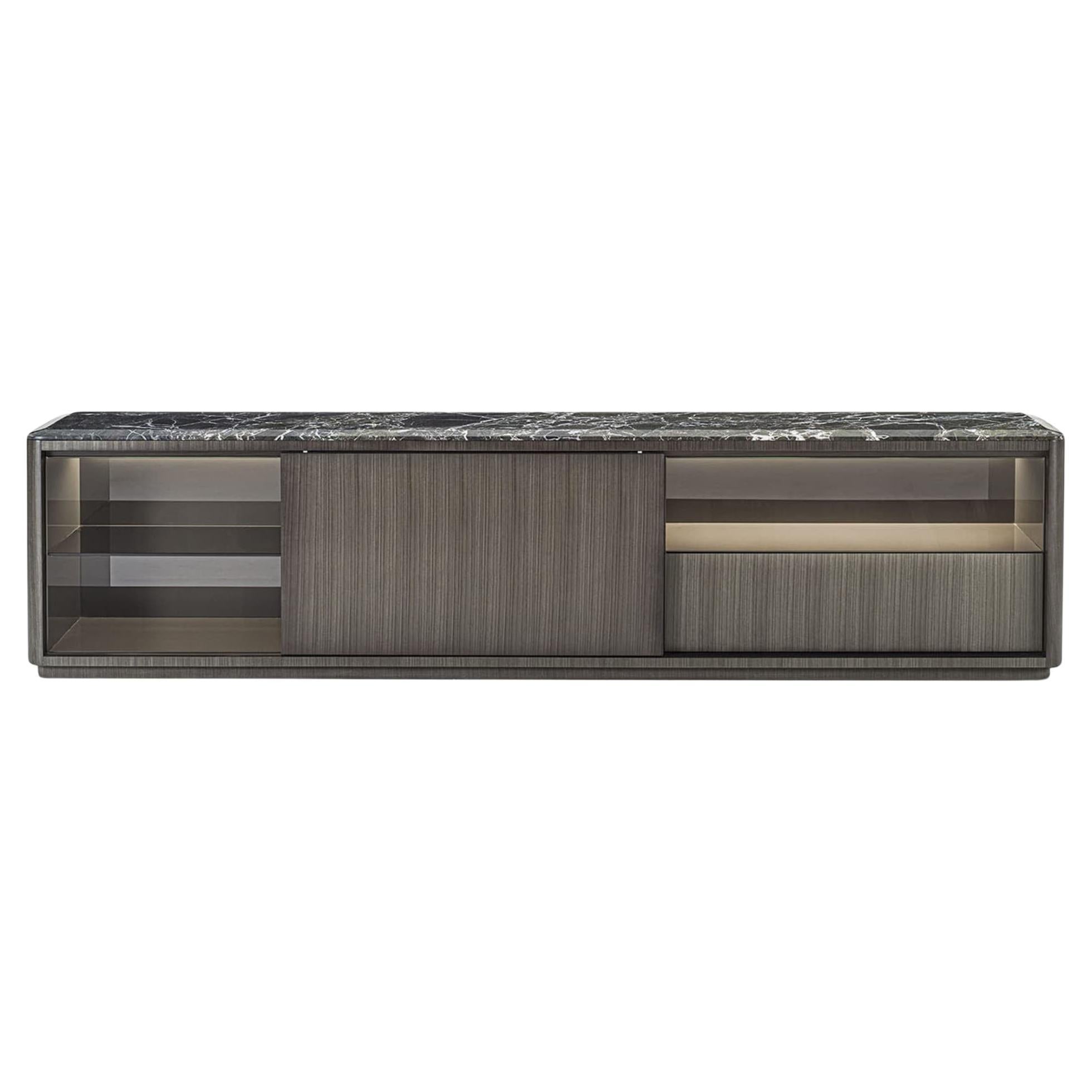 Dafne Dark Tay and Lepanto Marble Sideboard For Sale