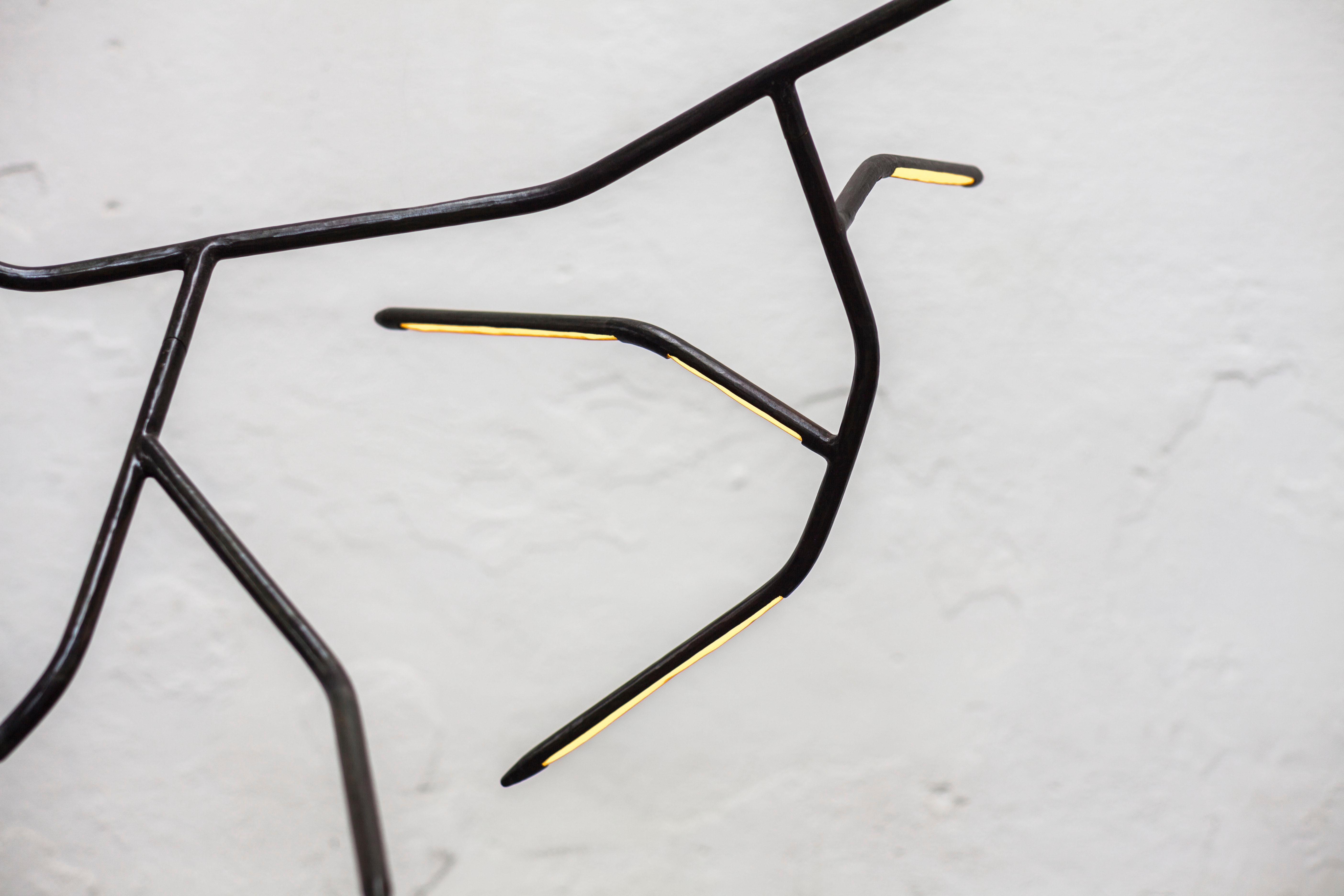 Dafne Pendant Darkened Brass Finish Light Sculpted by Morghen Studio For Sale 2