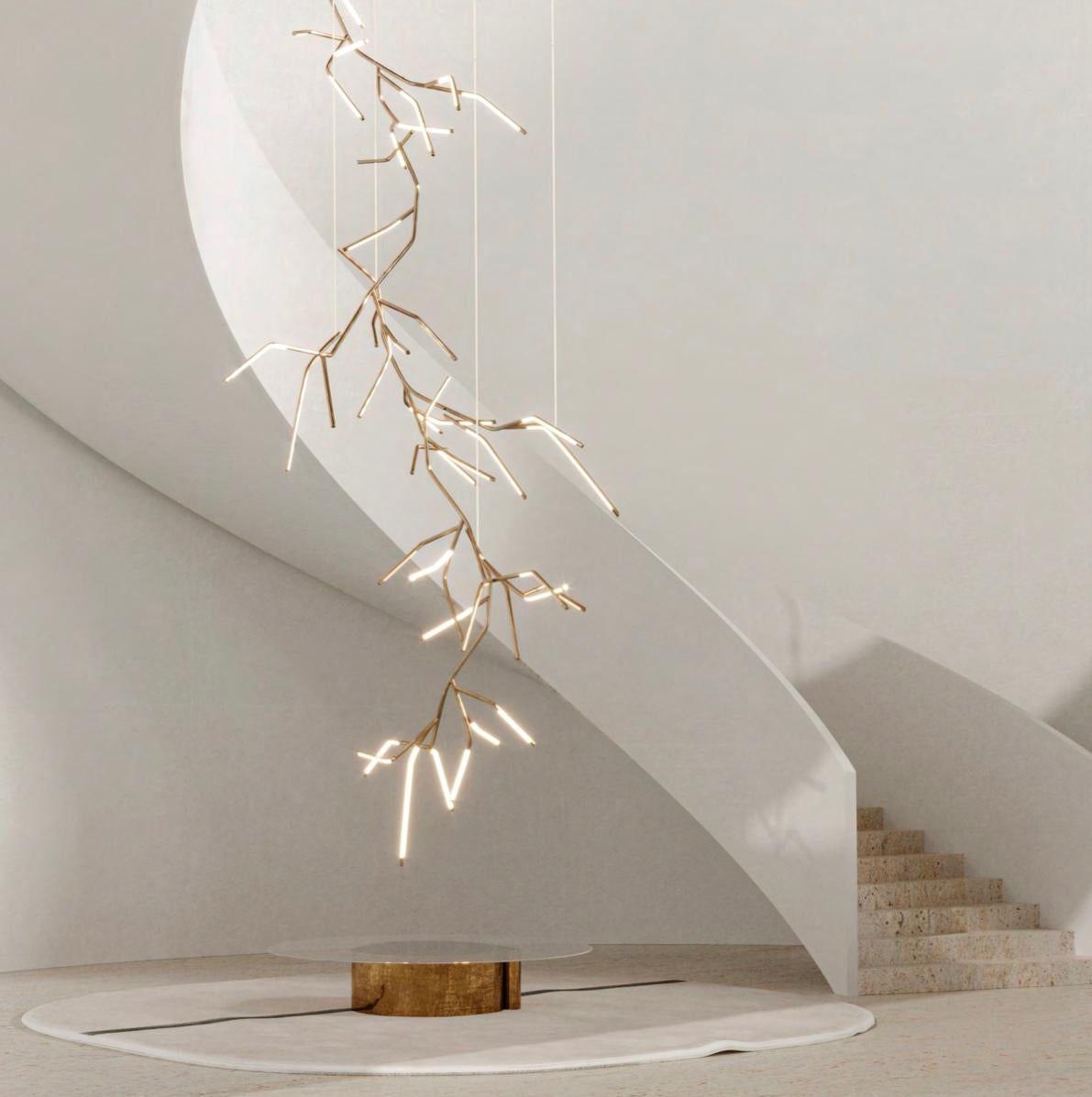Postmoderne Grande lampe à suspension sculptée Dafne de Morghen Studio en vente