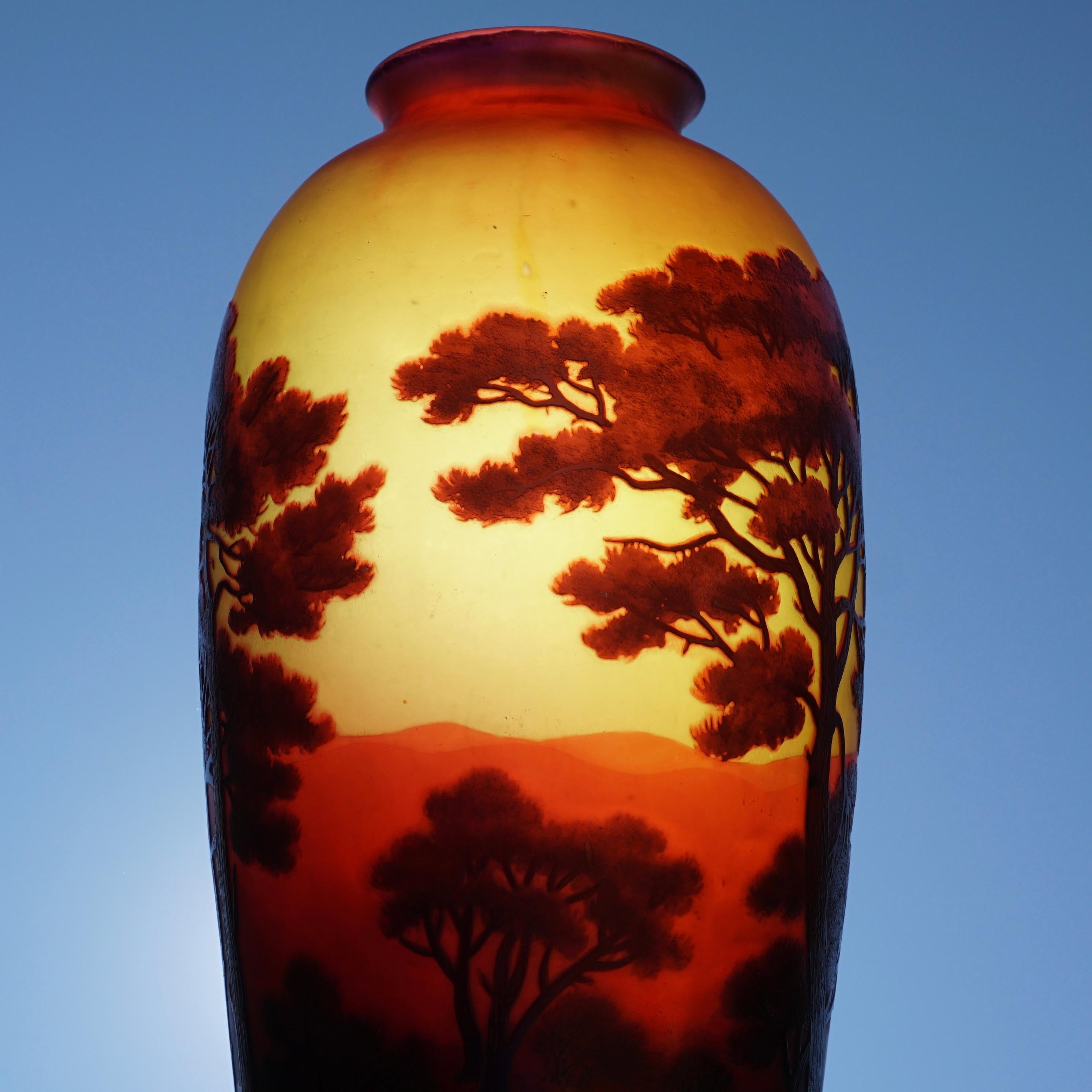 D’Agental Art Nouveau Scenic Cameo Vase 3