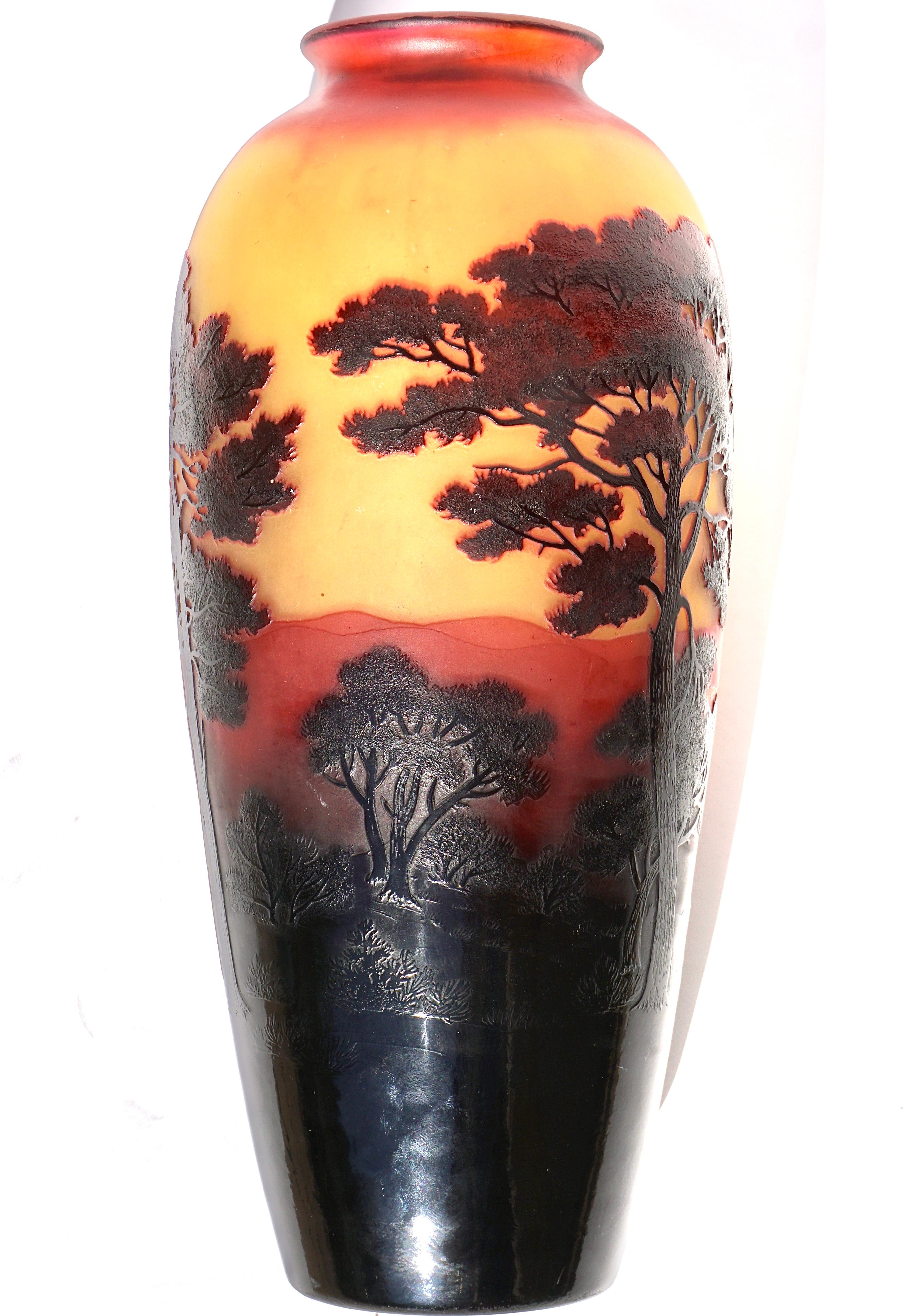 D’Agental Art Nouveau Scenic Cameo Vase 2
