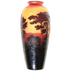 Vase camée scénique DAgental Art Nouveau