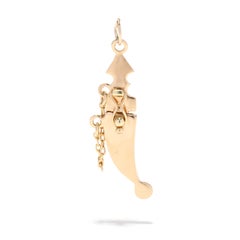 Dagger and Sheath Charm, 18KT Yellow Gold