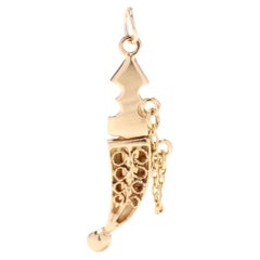 Dagger and Sheath Charm, 18KT Yellow Gold