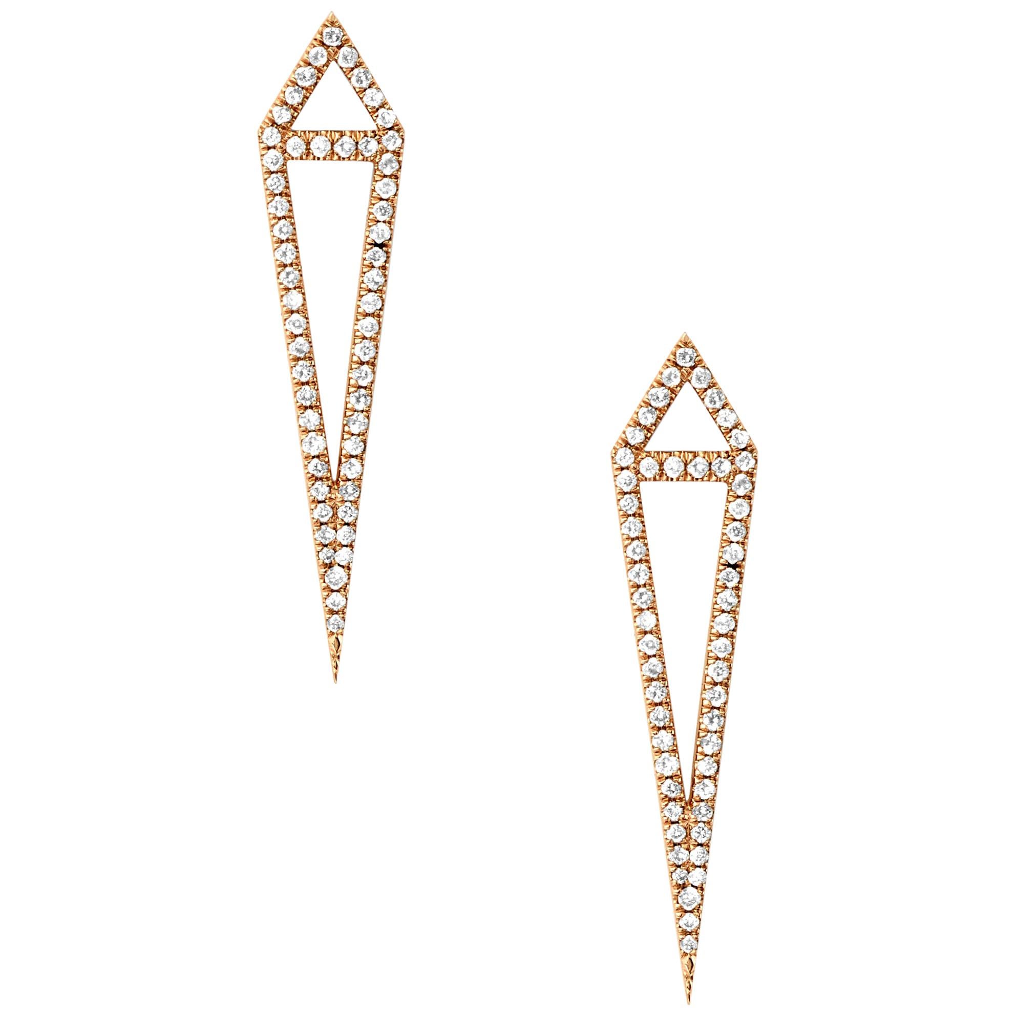 Eva Fehren Dagger Stud Earrings in 18 Karat Rose Gold