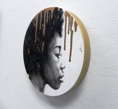 „Not All That Glitters I“ von Daggi Wallace, Originalgemälde, weibliches Porträt