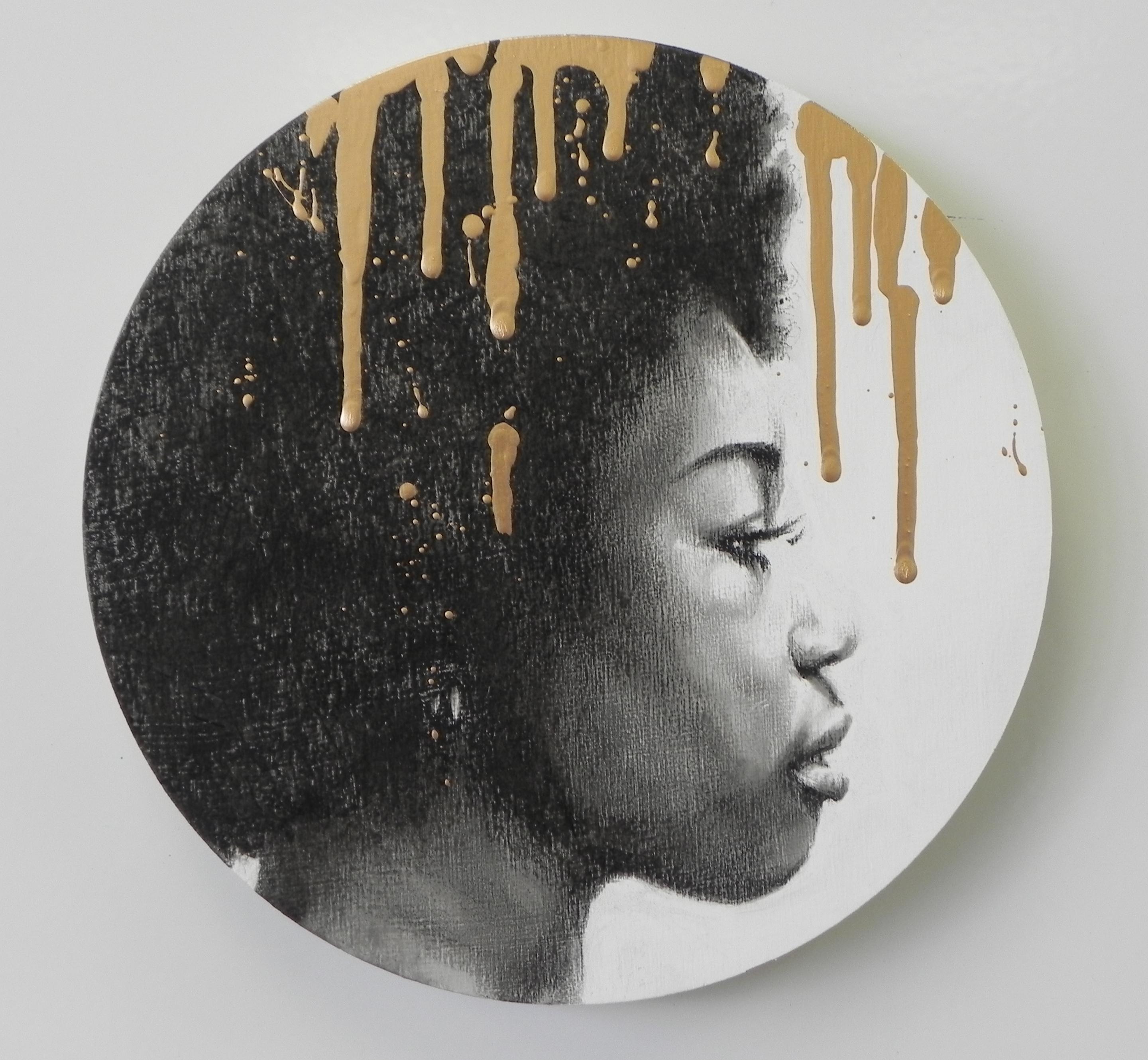 "Not All That Glitters I" di Daggi Wallace, Pittura originale, Ritratto femminile
