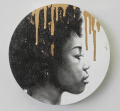 "Not All That Glitters I" di Daggi Wallace, Pittura originale, Ritratto femminile