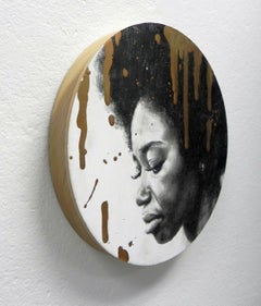 "Not All That Glitters III" di Daggi Wallace, Pittura originale, Ritratto femminile