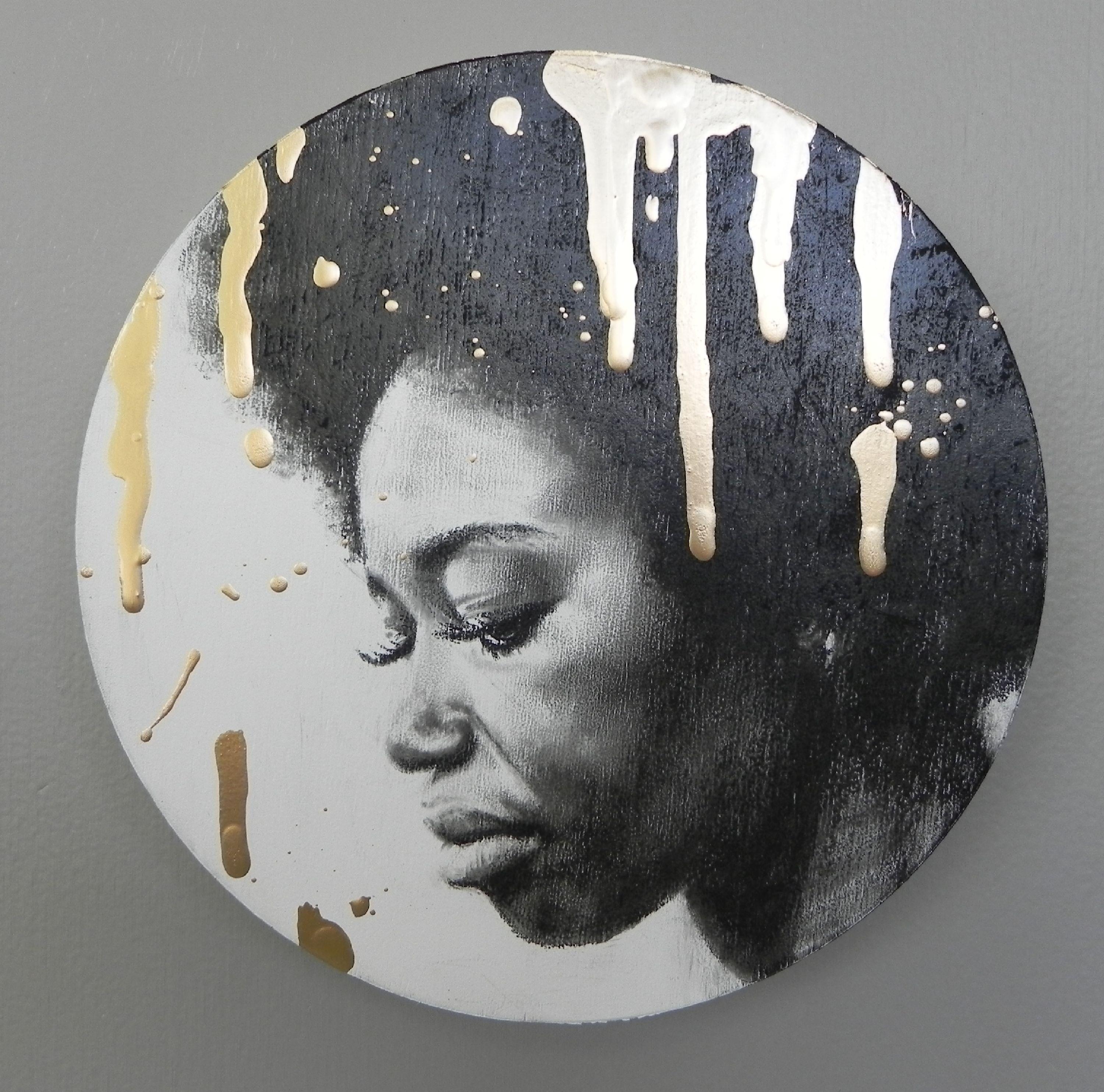 "Not All That Glitters III" di Daggi Wallace, Pittura originale, Ritratto femminile