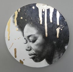 "Not All That Glitters III" di Daggi Wallace, Pittura originale, Ritratto femminile