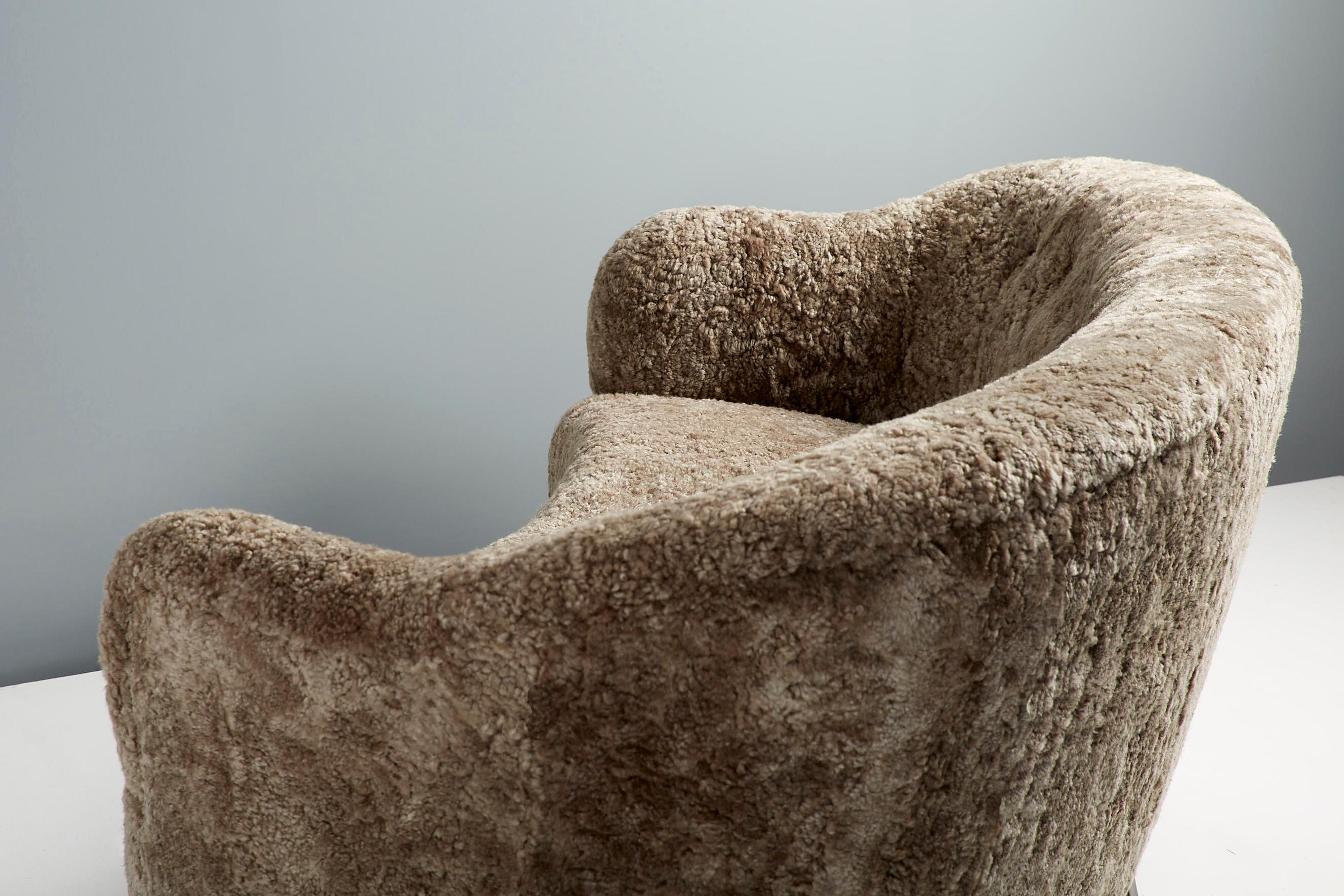 Dagmar Custom Made Elias Curved Sheepskin Sofa For Sale 2