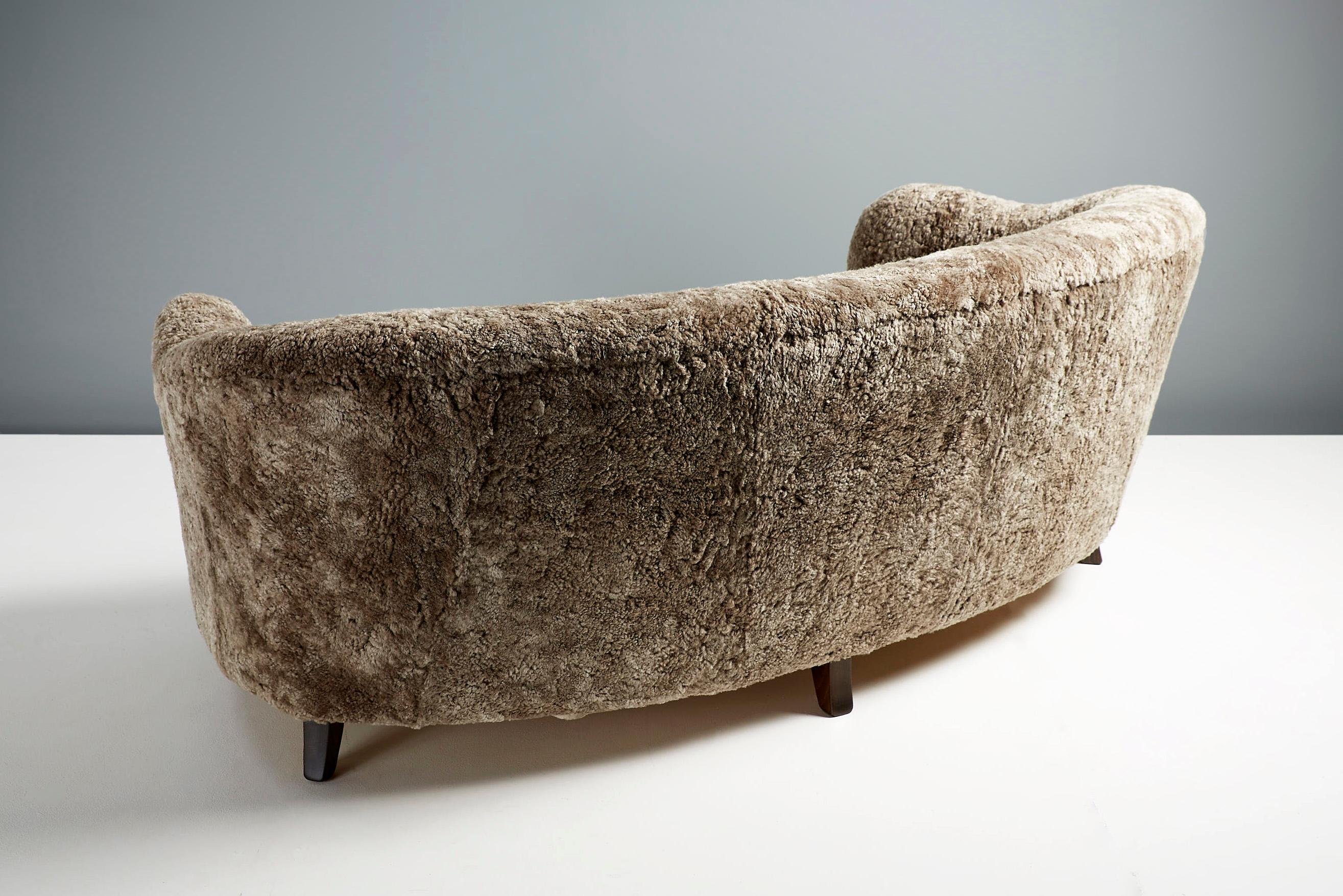 Dagmar Custom Made Elias Curved Sheepskin Sofa For Sale 1