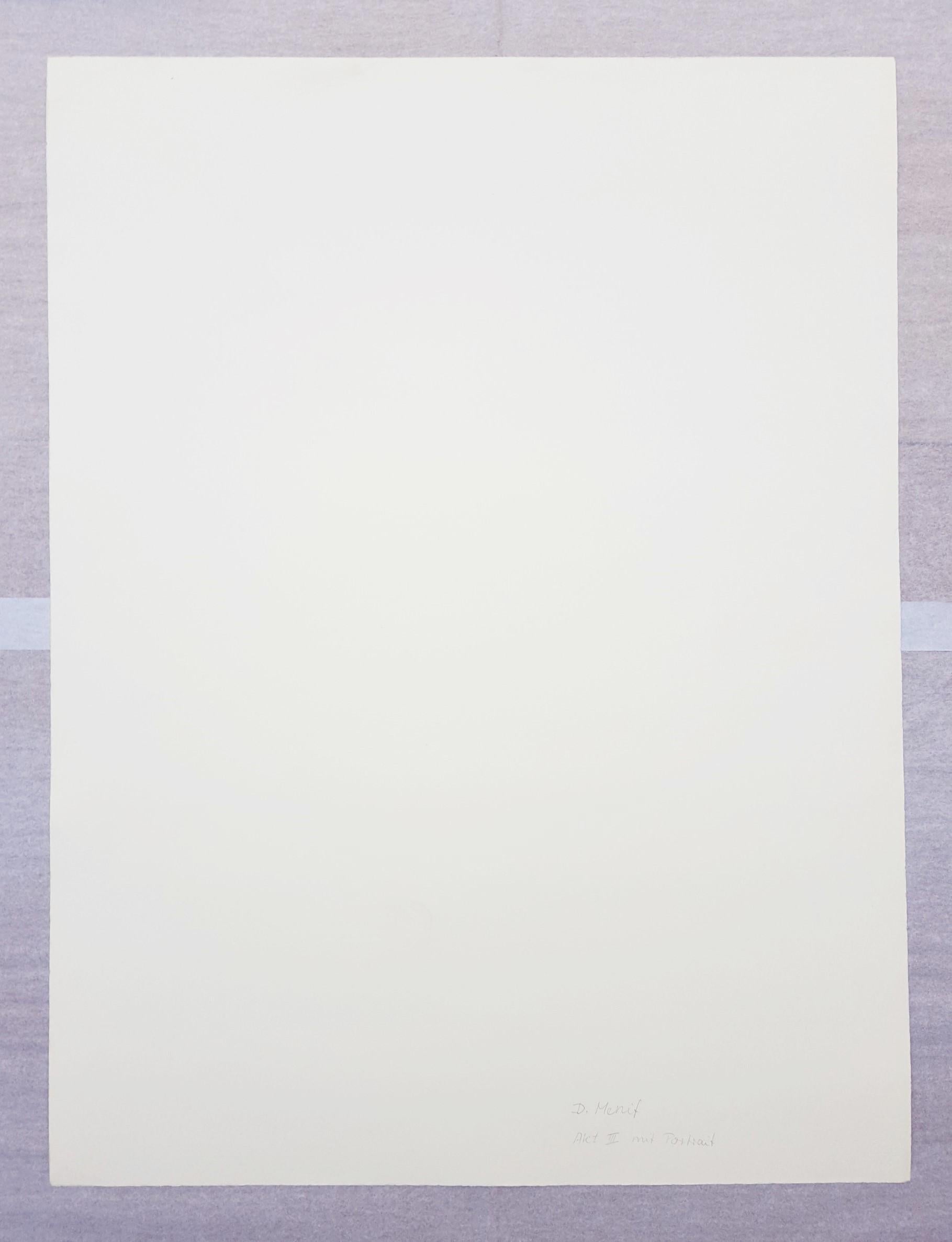 Akt III mit Porträt /// Zeitgenössische Künstlerin Katze Figurative Kunst Moderne im Angebot 9