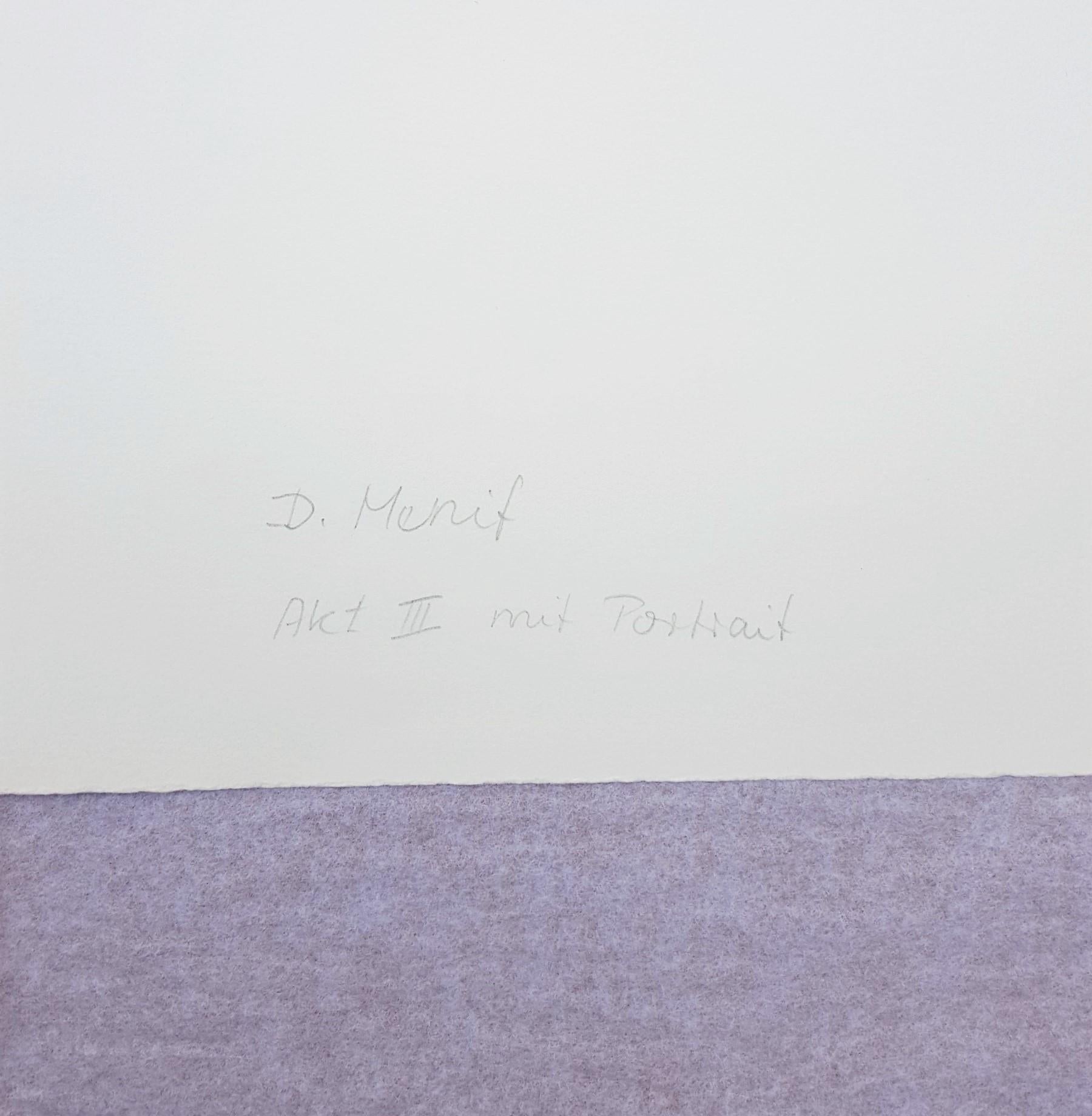 Akt III mit Porträt /// Zeitgenössische Künstlerin Katze Figurative Kunst Moderne im Angebot 10