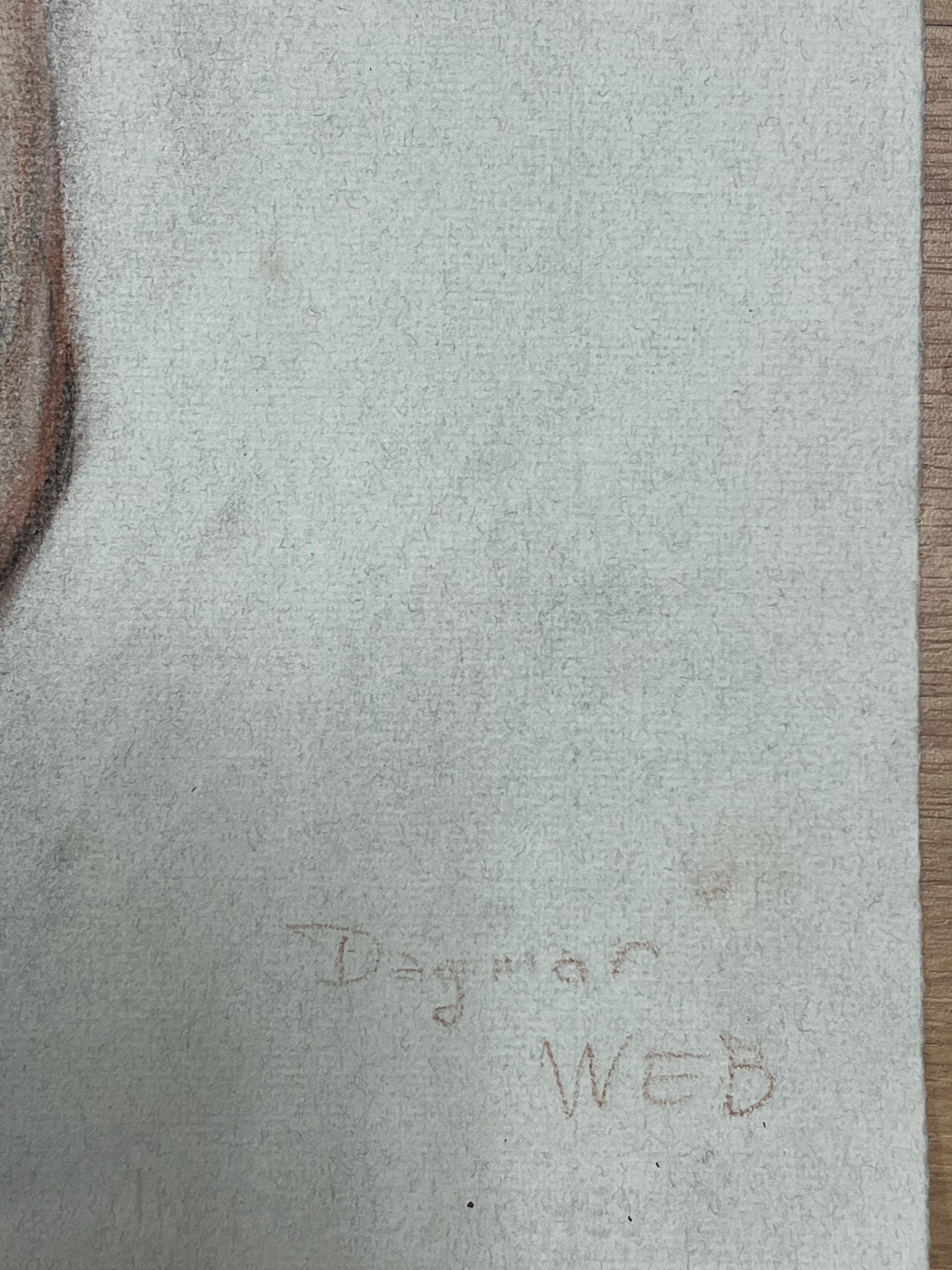 1960's Original French Pastel Sketch Standing Nude Portrait For Sale 3