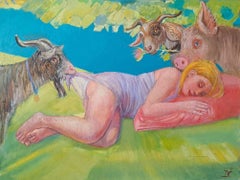 Donna di città in campagna. 2020. Olio su tela 60x80 cm