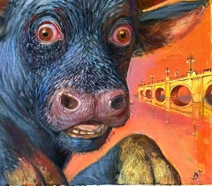 Portrait of a bull. 2024, oil on canvas, 80x90 cm