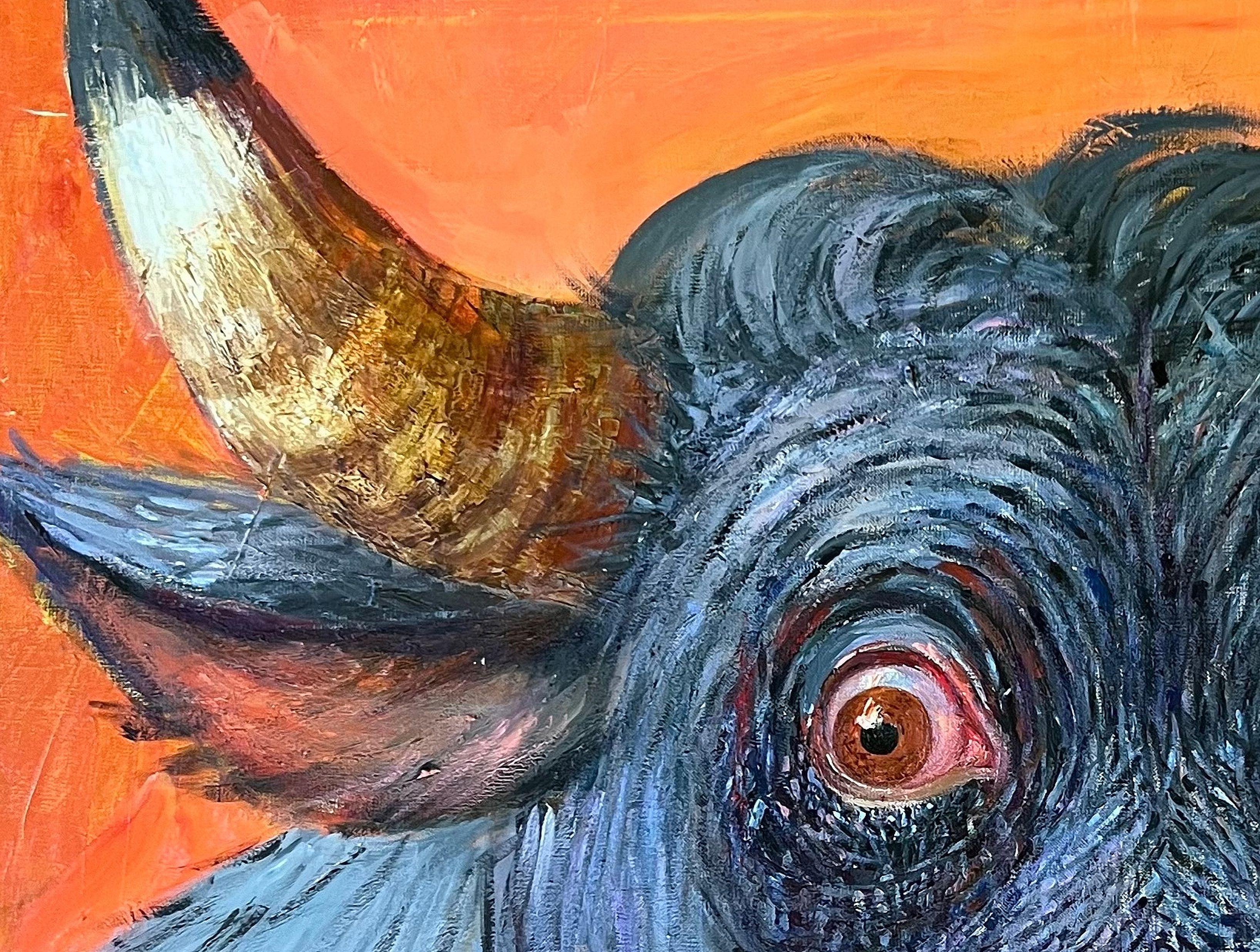 Ritratto di toro. 2024, olio su tela, 80x90 cm - Painting Contemporaneo di Dagnia Cherevichnika