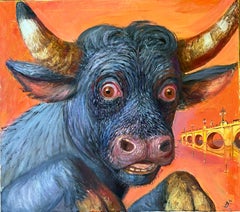 Portrait of a bull. 2024, oil on canvas, 80x90 cm