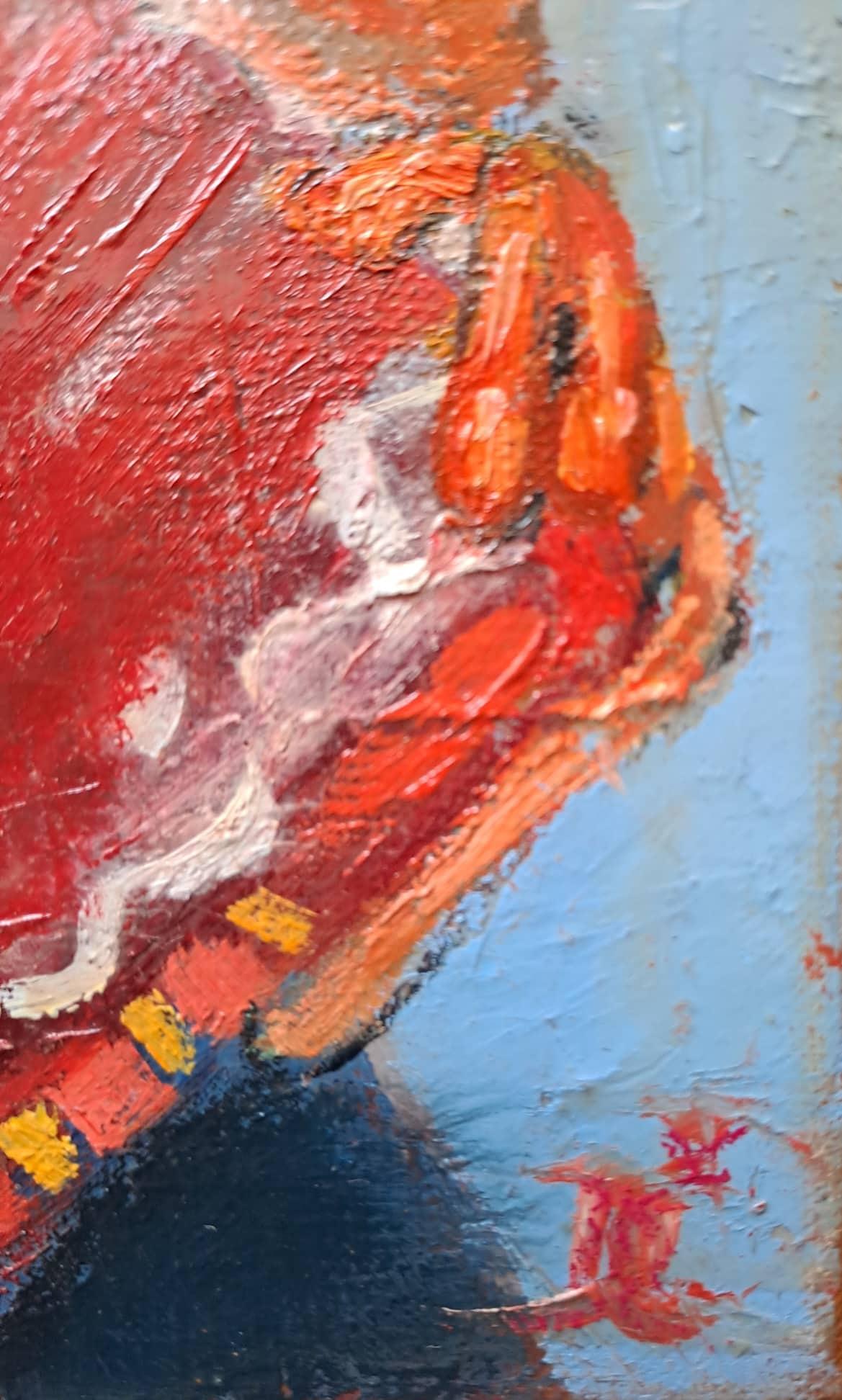 Prinzessin mit einem Frosch. 2014. Ölgemälde auf Leinwand, 20x20 cm – Painting von Dagnia Cherevichnika