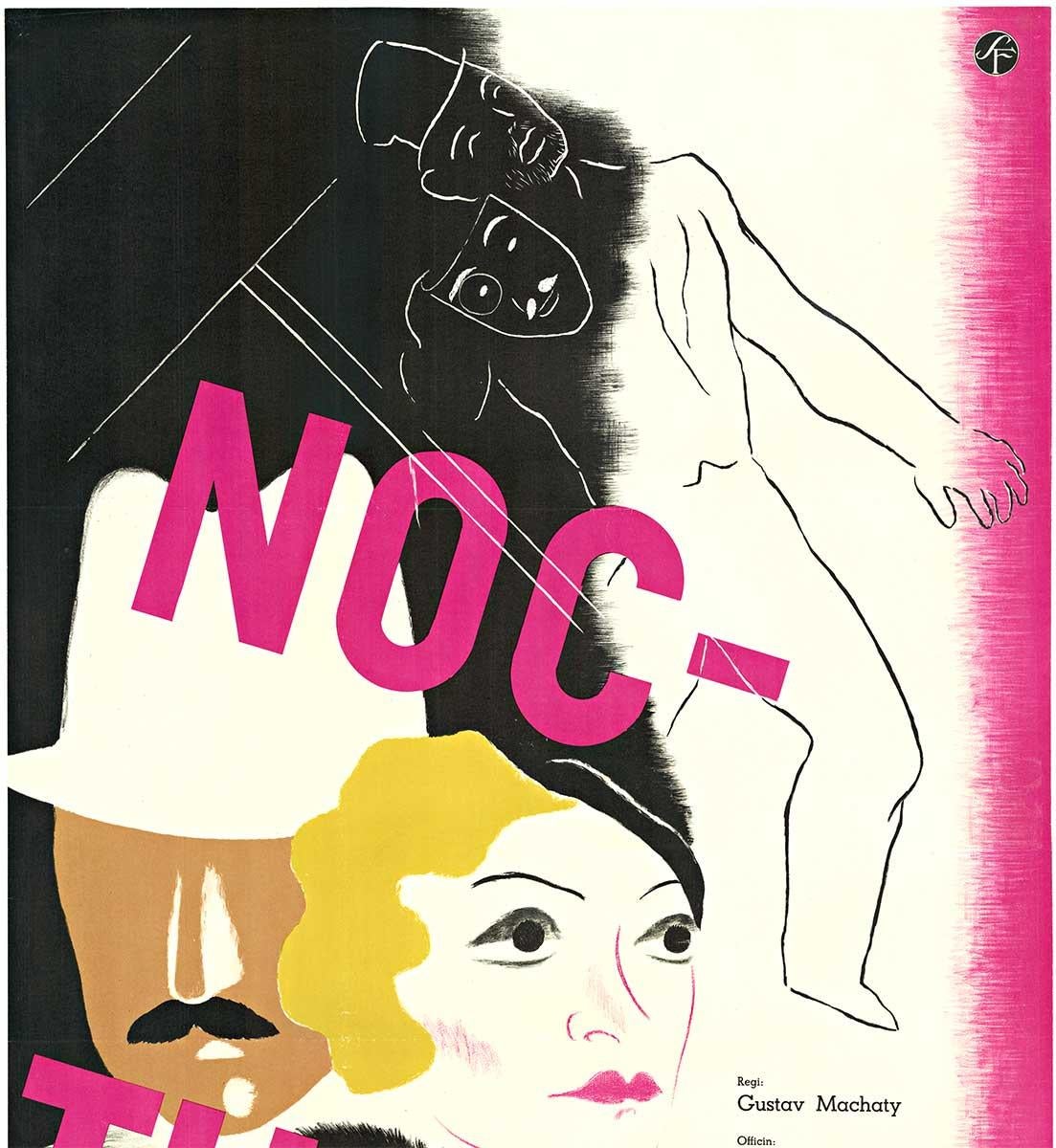 Noc-turno original  Nocturno cartel de cine sueco art decó vintage - Print de Dagny Bohlin