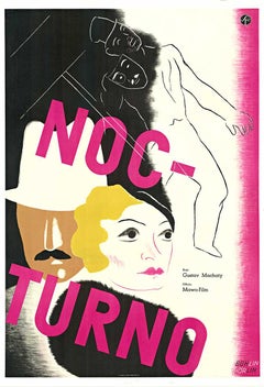 Noc-turno originale  Locandina del film svedese Nocturno vintage art déco
