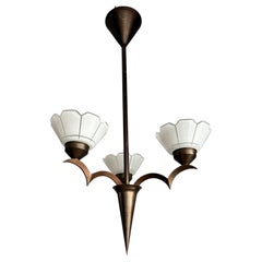 Top Art Deco Chandelier, Stunning Design, Flower Shape with Finest Glass Shades