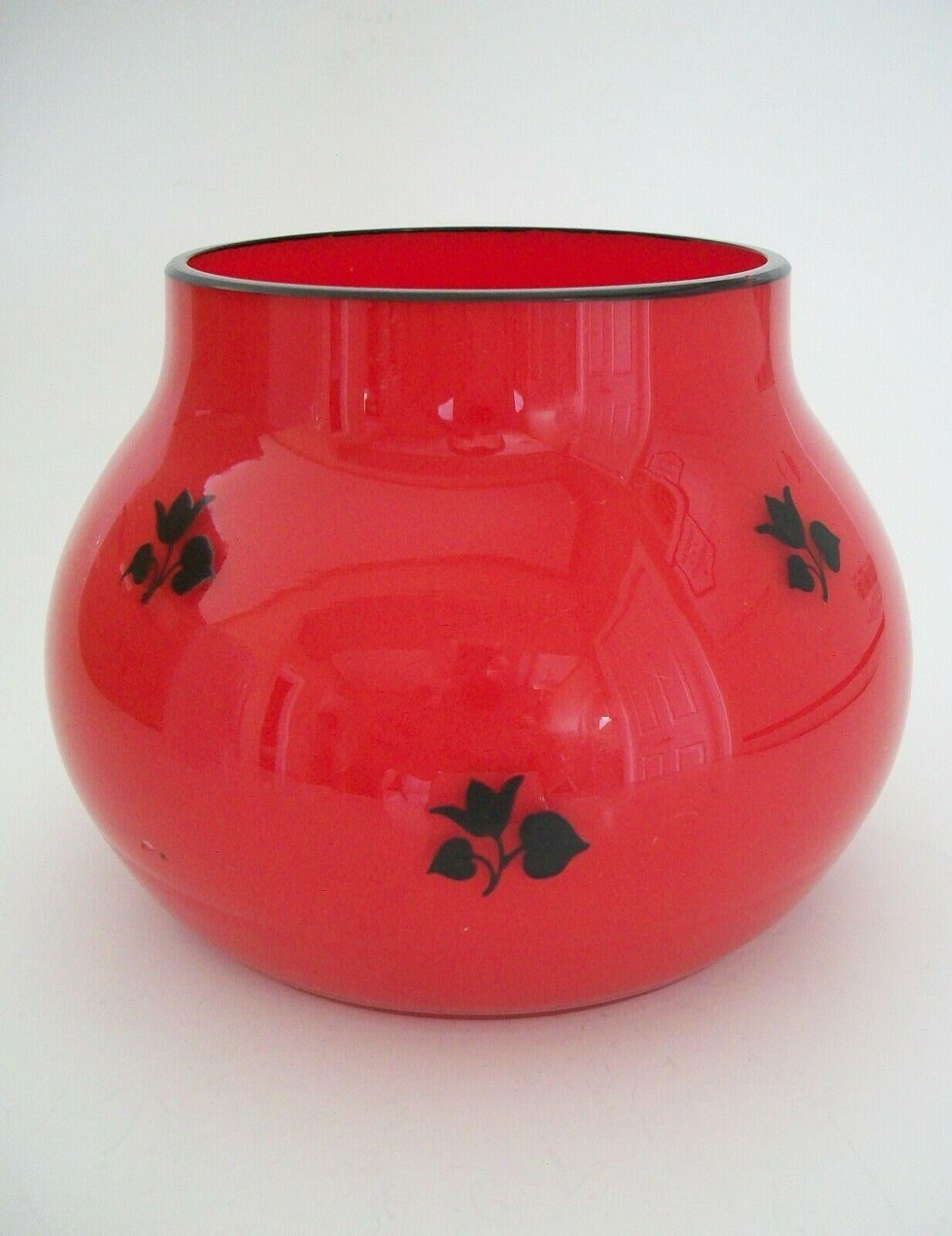 Hand-Painted Dagobert Peche, Loetz, Cased Glass Vase with Enamel Decoration, C.R, C.1915 For Sale