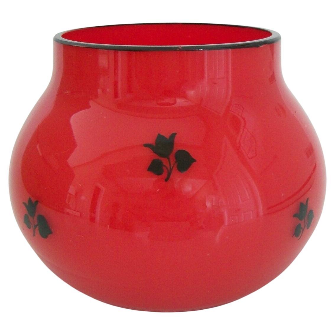 Dagobert Peche, Loetz, Cased Glass Vase with Enamel Decoration, C.R, C.1915 For Sale