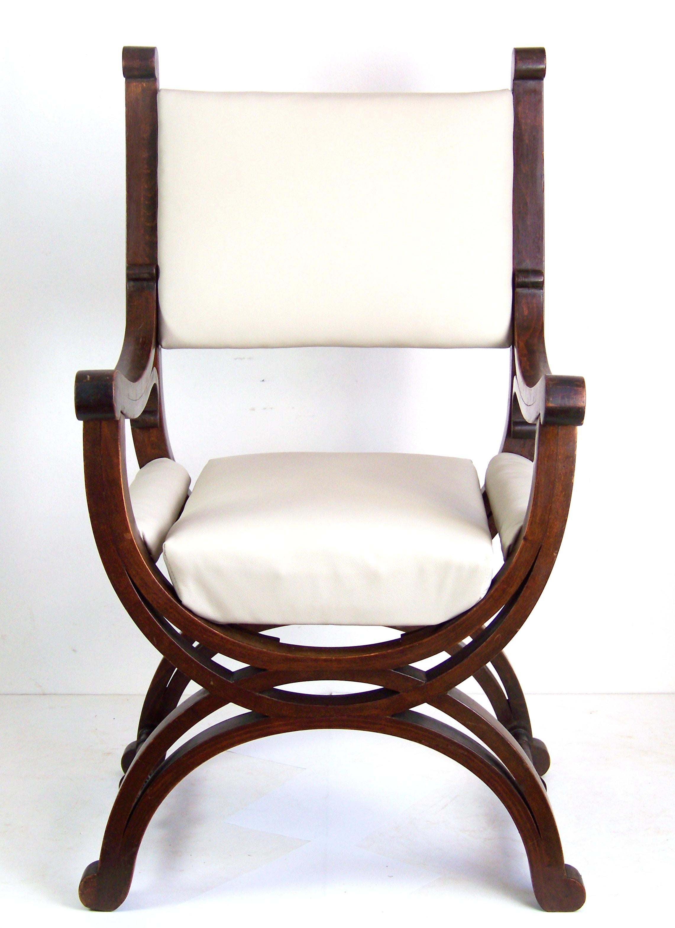 New leather upholstery, wooden structure in very good original condition.