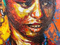 Pintura acrílica de Melani Goodness, obra de arte contemporánea sin enmarcar
