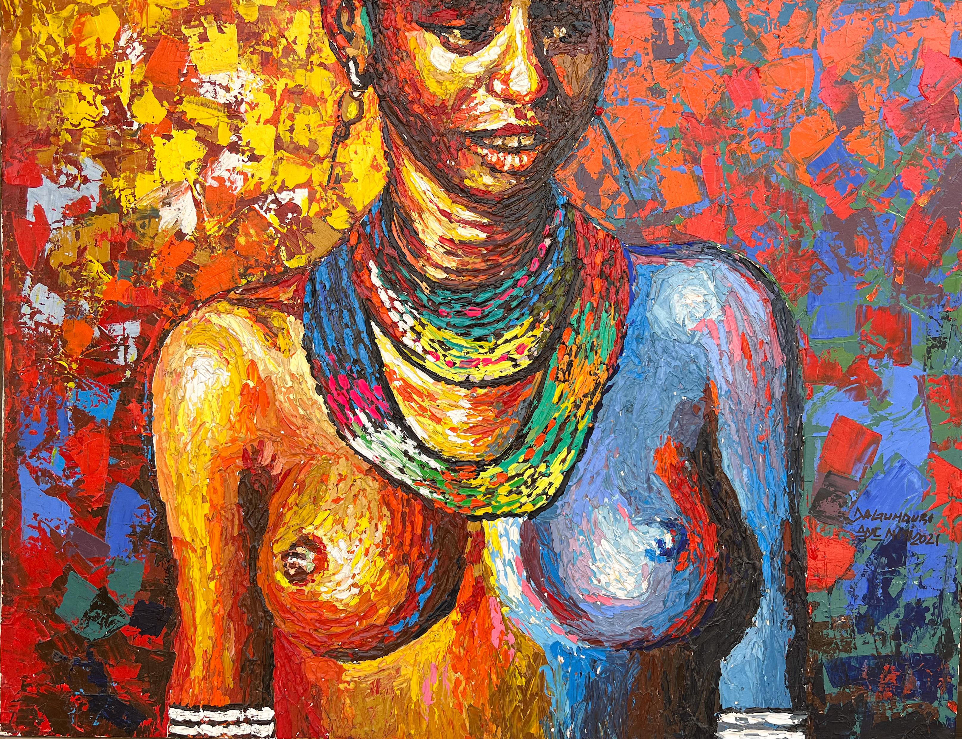 Dagunduro Adeniyi Figurative Painting - The Melani Goodness
